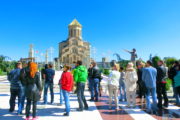 Фотография Осмотр территории храма Св. Троицы - Обзорная Автобусная Экскурсия Тбилиси - Мцхета - Джвари с туристической компанией Hop On Hop Off Tbilisi